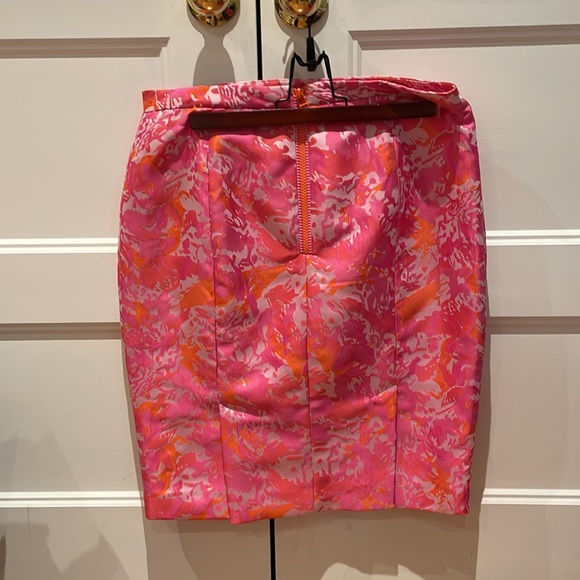 Pink Tartan Pink & Orange Pencil Skirt - Picture 2 of 4